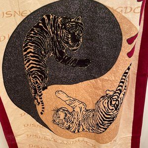Vintage Disney Exclusive Animal Kingdom Large Beach Towel Asia Tigers 33 x 63